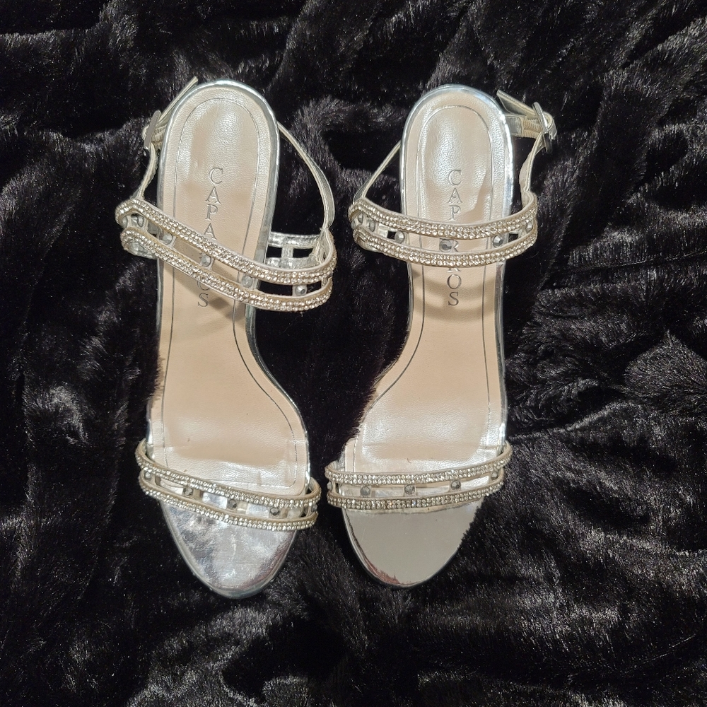 Silver Rhinestone Sandals - Picture 2 of 5